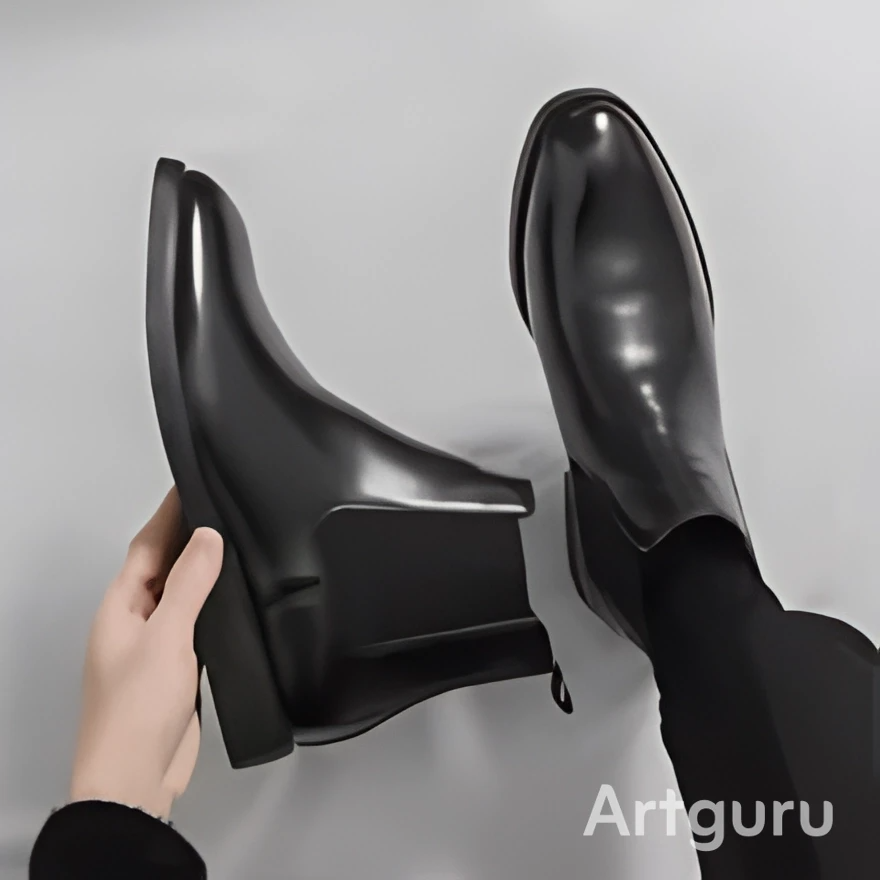 British & Korean Style Men’s Trendy High-Top Leather Chelsea Ankle Boots
