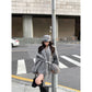 Women's Fuzzy Sleeve Wool Coat with Waist Tie