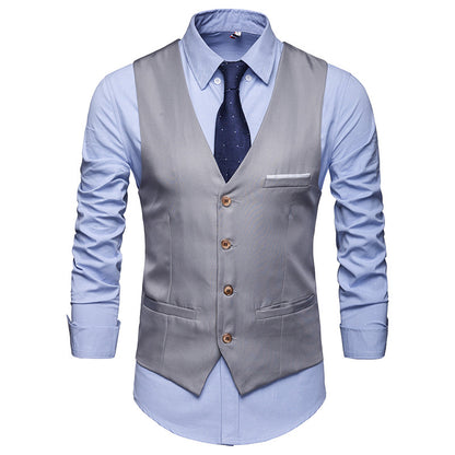 Suit Vest Men's Best Man Group Dress Vest Business Casual Suit Men's Vest Korean-style Slim-fit Vest