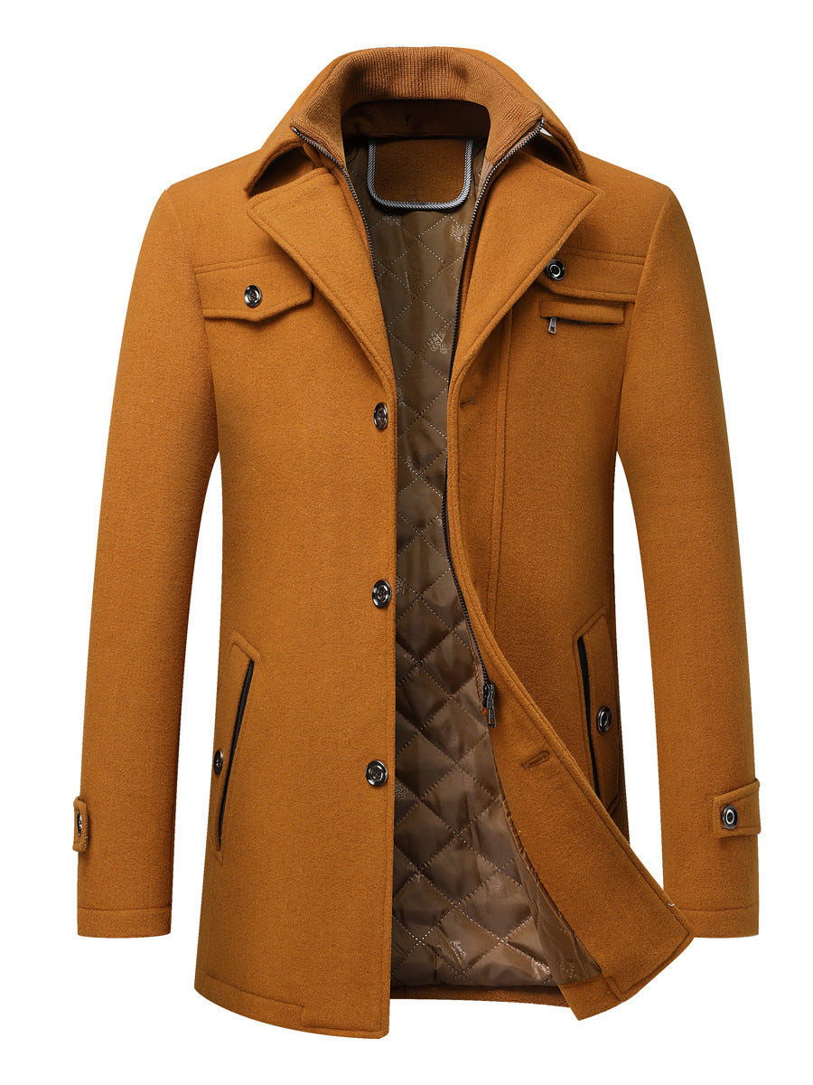 Men's Woolen Thickened Coat for Winter
