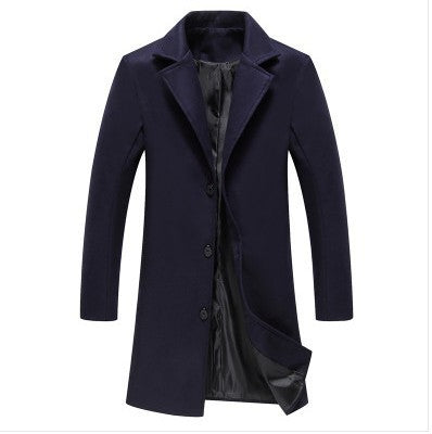 Casual Single-Breasted Mens Windbreaker Coat
