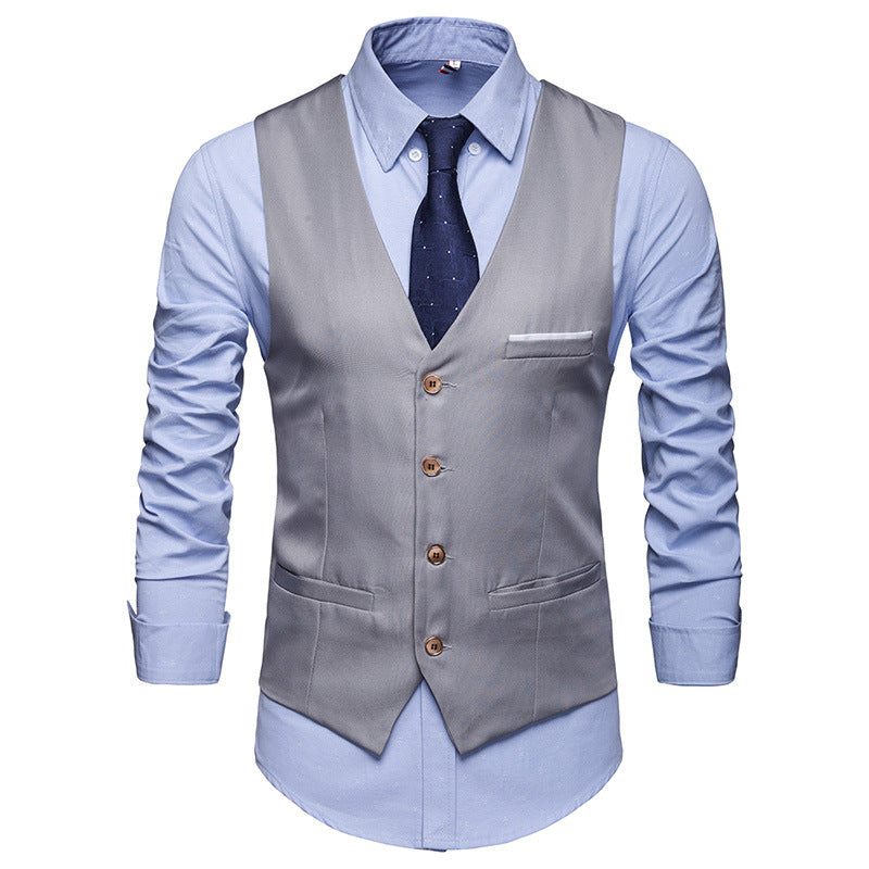 Suit Vest Men's Best Man Group Dress Vest Business Casual Suit Men's Vest Korean-style Slim-fit Vest