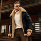 Men's Warm Fur-Lined Composite Leather Jacket