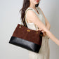 Chain shoulder crossbody leather tote bag suede handbag