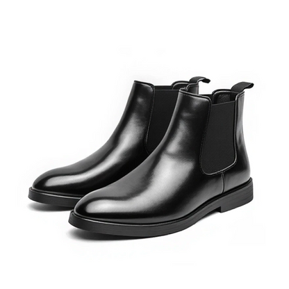 British & Korean Style Men’s Trendy High-Top Leather Chelsea Ankle Boots