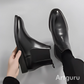 British & Korean Style Men’s Trendy High-Top Leather Chelsea Ankle Boots