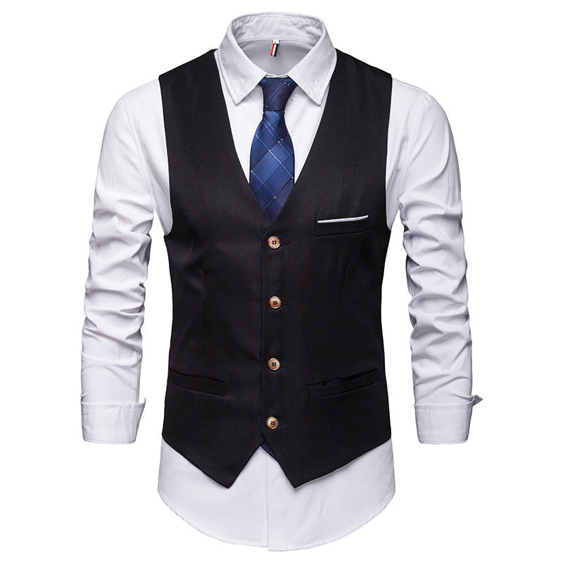 Suit Vest Men's Best Man Group Dress Vest Business Casual Suit Men's Vest Korean-style Slim-fit Vest