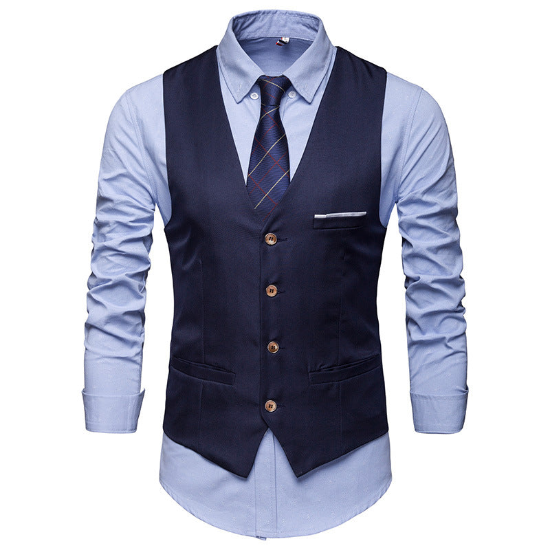 Suit Vest Men's Best Man Group Dress Vest Business Casual Suit Men's Vest Korean-style Slim-fit Vest