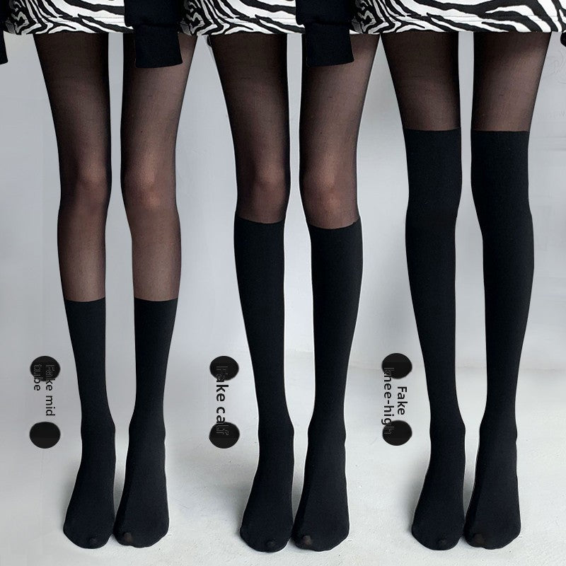 Black Velvet Over-The-Knee Socks for Women