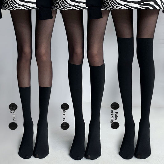 Black Velvet Over-The-Knee Socks for Women
