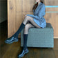 Black Velvet Over-The-Knee Socks for Women