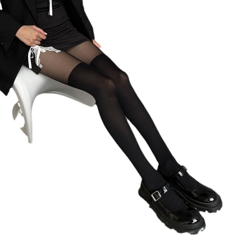 Black Velvet Over-The-Knee Socks for Women
